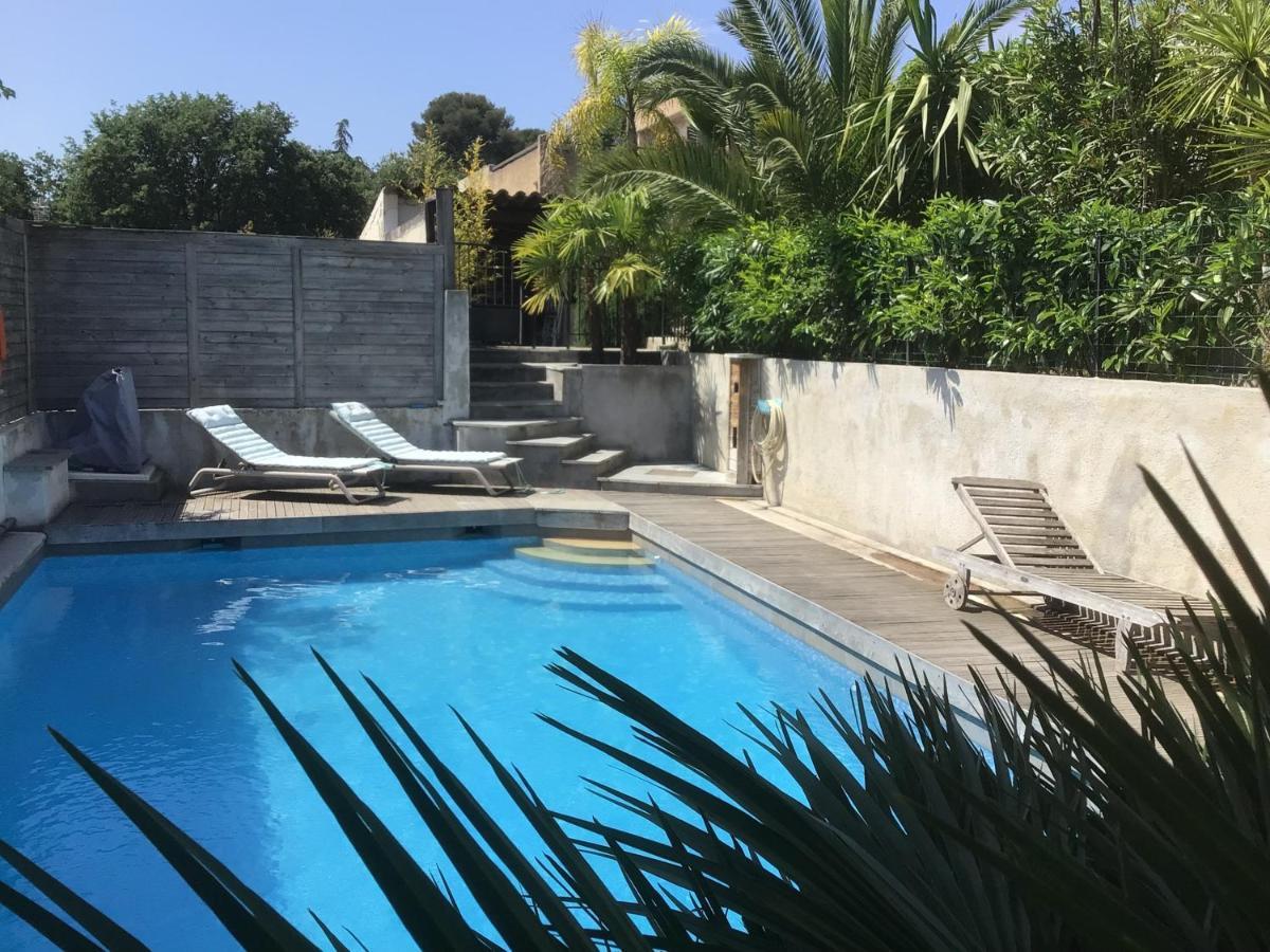 2 Pieces Rez-De-Jardin Dans Maison Avec Piscine Villeneuve-Loubet Exteriér fotografie