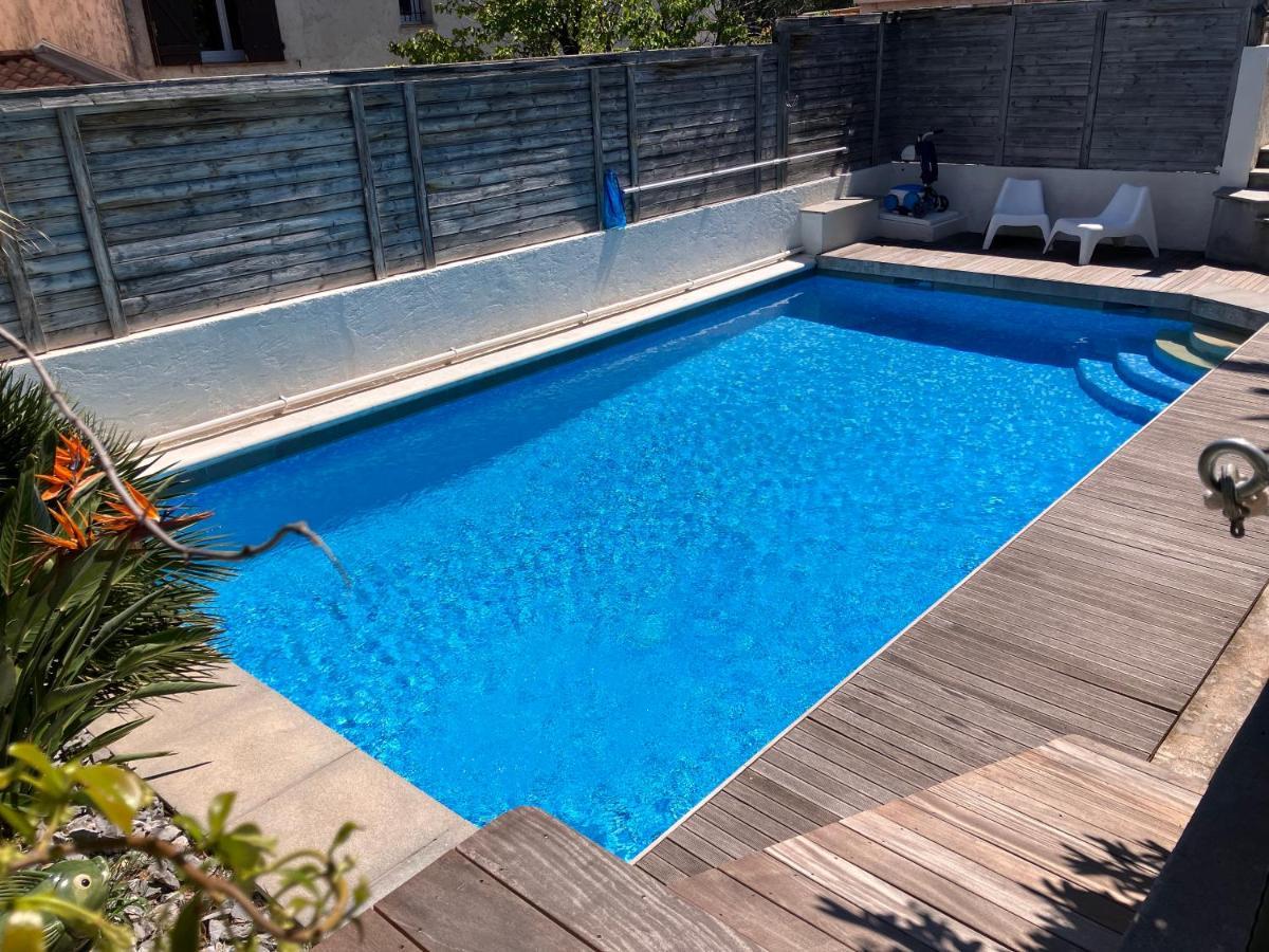 2 Pieces Rez-De-Jardin Dans Maison Avec Piscine Villeneuve-Loubet Exteriér fotografie